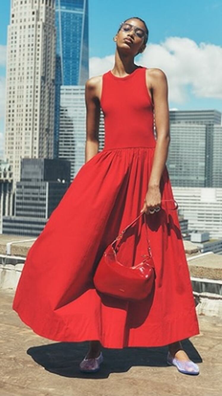 Sold Out NYC SZ M Cotton RSVP Ribbed Tank Dress In Red $295